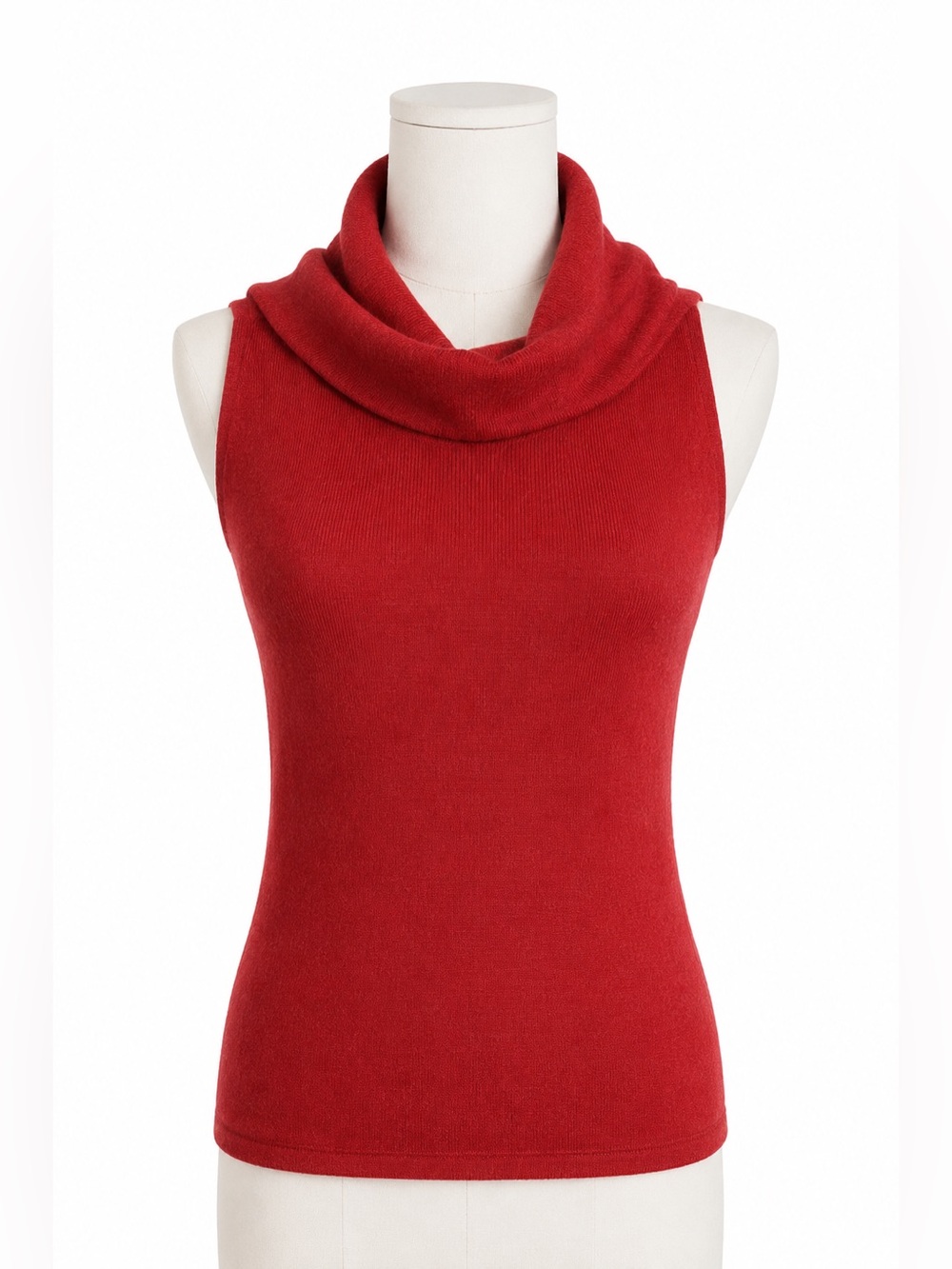 Joseph A Red Shimmer Cowl Neck Sweater Tank Small Vintage Y2K Glam Party Top